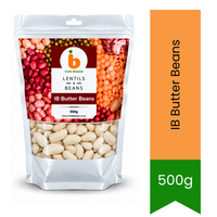IB Butter Beans (White Lima Beans) - Premium Pure Creamy Nutrient-Rich Legumes for Soups, Stews & Curries | Delivers High Fiber & Rich Delicate Flavor | South Africa | India Bazaar