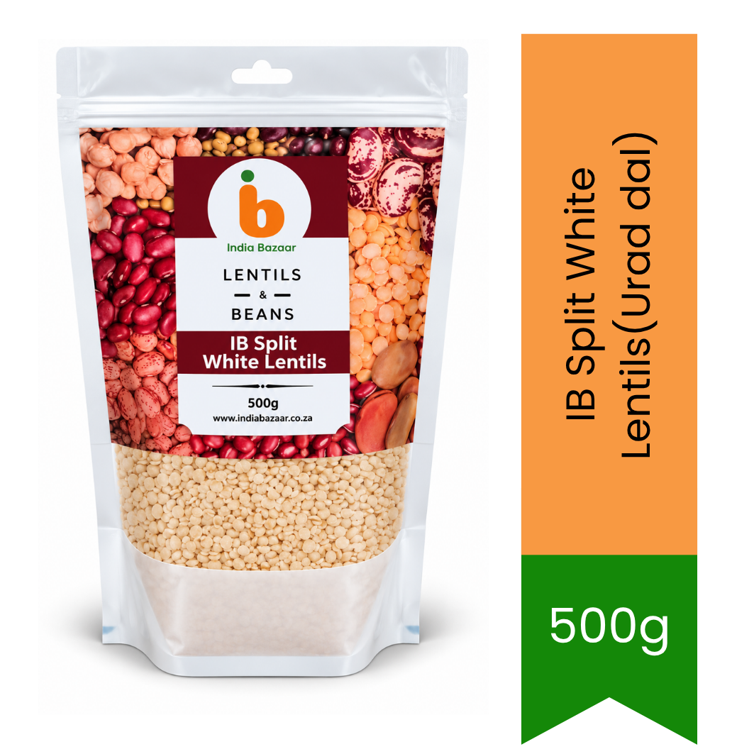 IB Split White Lentils (Split Skinned Urad Dal / Adad Dal) - Quick-Cooking Creamy Gram for Daily Creamy Dal Tadka, Soups & Savoury Vada Batters | South Africa | India Bazaar