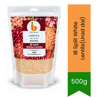 IB Split White Lentils (Split Skinned Urad Dal / Adad Dal) - Quick-Cooking Creamy Gram for Daily Creamy Dal Tadka, Soups & Savoury Vada Batters | South Africa | India Bazaar