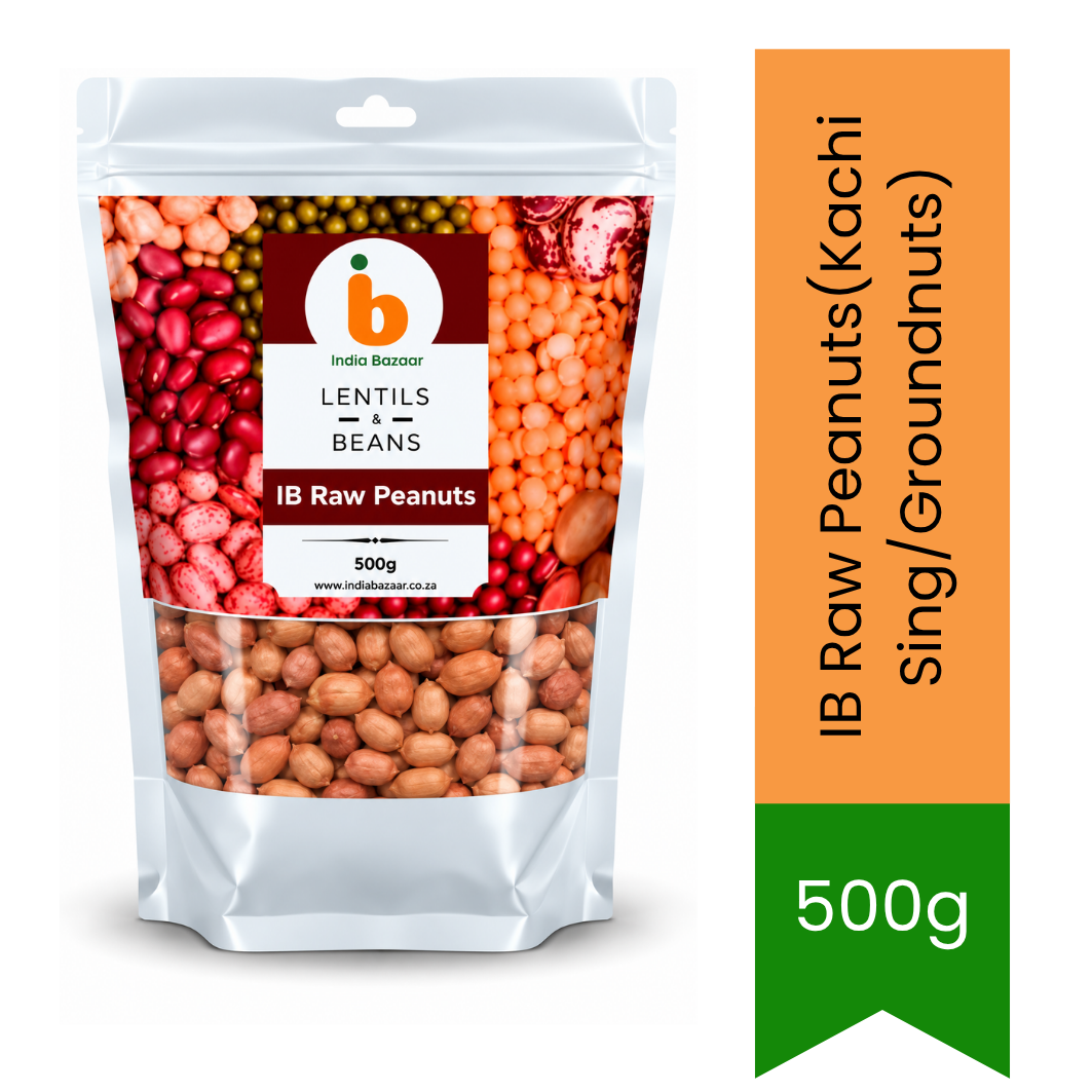 IB Raw Peanuts (Kachi Sing / Groundnuts) - Premium Whole Unroasted Red Skin Kernels for Boiling, Frying Farsans & Making Peanut Chikki Sweets | South Africa | India Bazaar