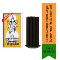 Laxmi Dhoop Sticks Large (Core-Free Thick Incense) - Rich Moist Spiritual Resin Bars for Intensely Fragrant Puja Prayers & Meditation Peace | South Africa | India Bazaar