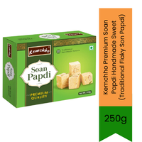 Kemchho Premium Soan Papdi Handmade Sweet (Traditional Flaky Son Papdi) | 250g - Layered Melt-in-Mouth Crispy Sugar Candy Dessert | Premium Authentic Indian Mithai Treat for Occasions & Festive Gifting | South Africa | India Bazaar