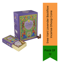 Sree Vani Lavender Backflow Incense Dhoop Cones Bulk Pack | 12 Boxes (120 Cones Total) - Large Family Pack Sleep Therapy Down-Smoke Cones for Burners | South Africa | India Bazaar