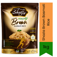 Shazia Brown Basmati Rice (Whole Grain Healthy Chawal) | 1kg - High-Fiber Nutritious Slender Rice for Weight Management, Rich Earthy Aroma & Low GI | South Africa | India Bazaar