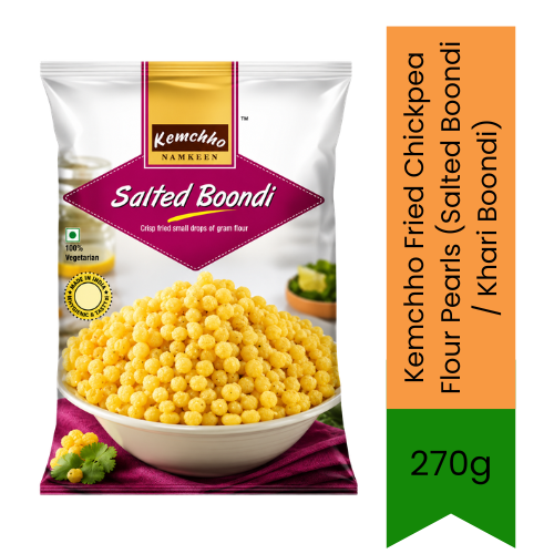 Kemchho Fried Chickpea Flour Pearls (Salted Boondi / Khari Boondi) | 270g - Crispy Gram Flour Drops For Making Refreshing Curd Raita & Traditional Indian Chaat | Adds Perfect Crunchy Texture To Daily Meals & Snacks | South Africa | India Bazaar
