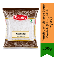 Ramdev Whole Rock Sugar Crystals (Misri / Mishri Crystal) - Pure & Natural Sweetener for Indian Desserts, Mukhwas Mouth Fresheners & Pooja Prasad | Offers a Mild Refreshing Sweetness & Helps Soothe the Throat | South Africa | India Bazaar