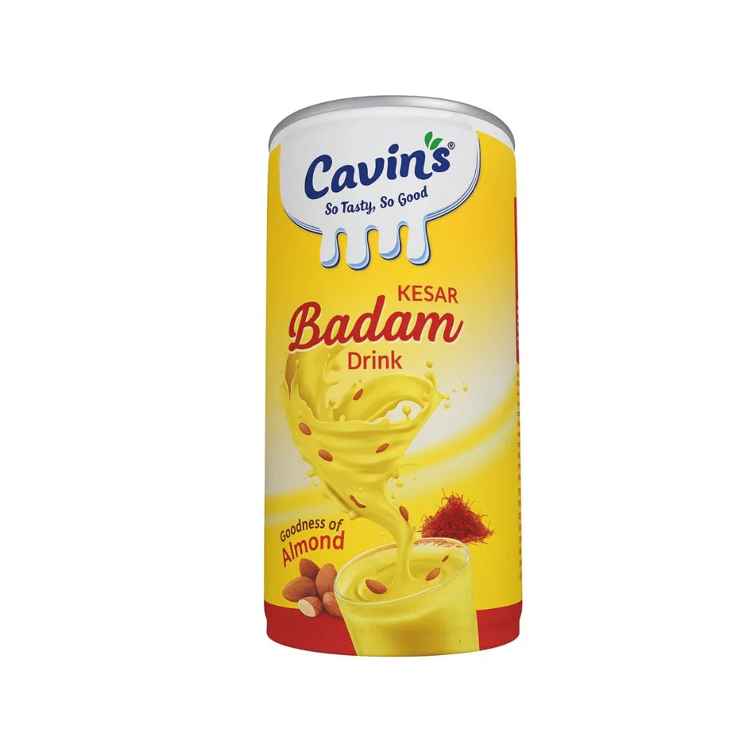 Cavins Kesar Badam Drink (Saffron Almond Milk) | 180ml Can - Premium Flavored Milk Beverage, Rich Creamy Refreshment & Energy Booster | South Africa | India Bazaar