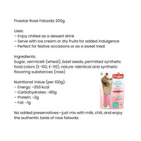 Fivestar Rose Falooda Instant Mix (Gulab Dessert Drink) | 200g - Floral Sweet Indian Cold Beverage Blend, Ultimate Soothing Coolant | South Africa | India Bazaar