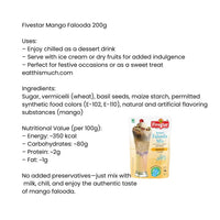 Fivestar Mango Falooda Instant Mix (Mango Dessert Drink) | 200g - Fruity Summer Indian Milkshake Blend, Quick Refreshing Treats | South Africa | India Bazaar