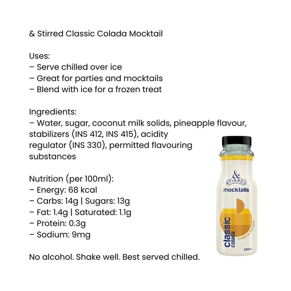 & Stirred Classic Colada Mocktail|BB:09.APR.2026
