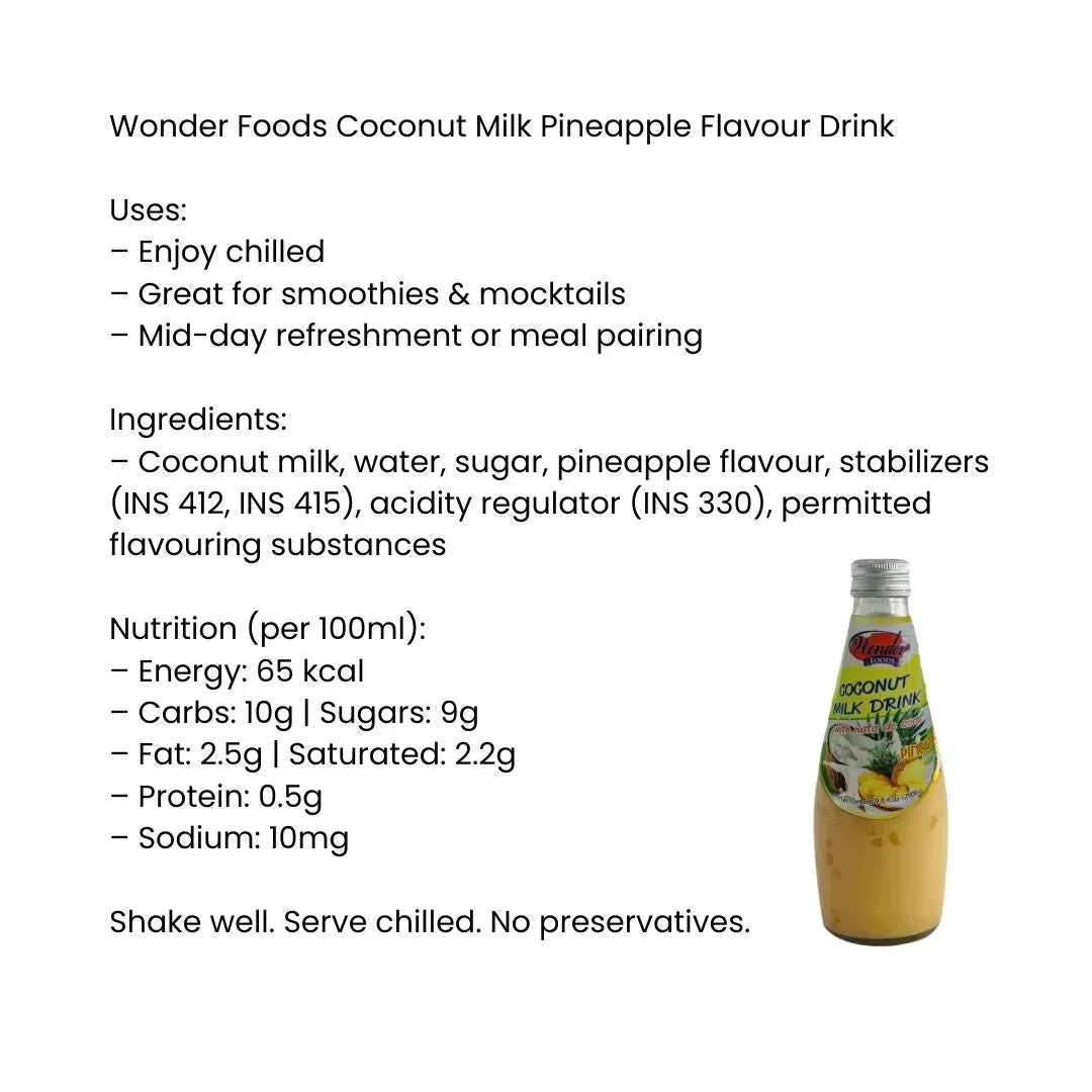 Wonder Foods Coconut Milk Pineapple Flavour Drink