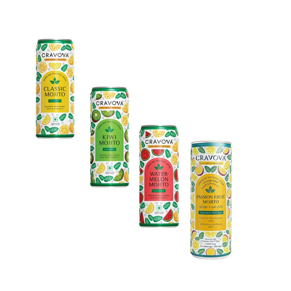 Cravova Mojito Party Pack (1 Classic + 1 Passion + 1 Watermelon + 1 Kiwi)