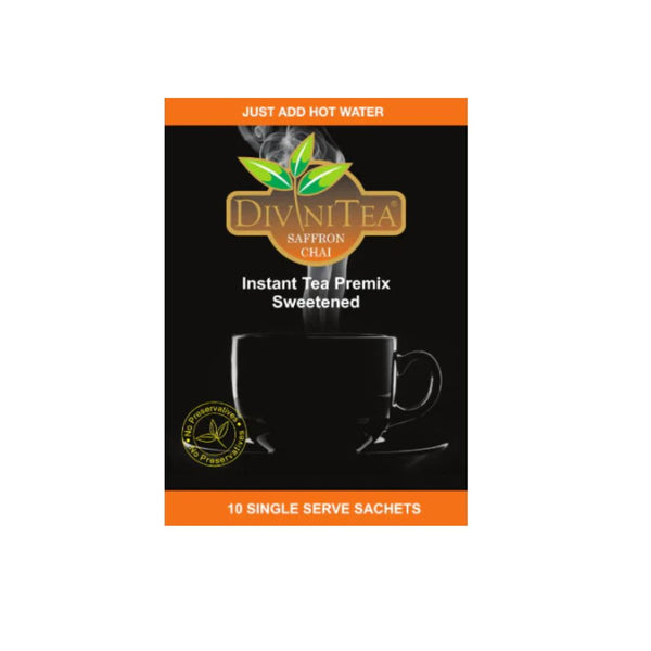 Divini Saffron Chai – Instant Sweetened Tea Premix | Exotic Flavor|BB:01.OCT.2026