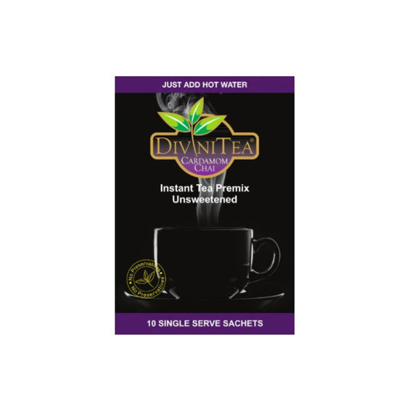 Divini Cardamom Chai – Unsweetened Instant Tea Premix | Bold Elaichi Flavor|BB:01.OCT.2026