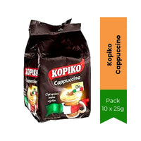 Kopiko Cappuccino Coffee (Coffee Sachet / Instant Coffee) | 10's Sachet Pack - Premium Instant Coffee | Rich & Creamy Cappuccino with Choco Granules | South Africa | India Bazaar