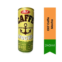 OKF Caffe Mocha Coffee Drink | 240ml Can - Rich Chocolate Infused Sweet Iced Espresso Cooler, Refreshing Gourmet Afternoon Caffeine Pick-Me-Up | South Africa | India Bazaar