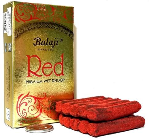 Balaji Red Premium Wet Incense Paste Sticks / Wet Dhoop | Rich Sweet, Warm & Deep Fragrance | Soft Burning Long-Lasting Aroma | South Africa | India Bazaar