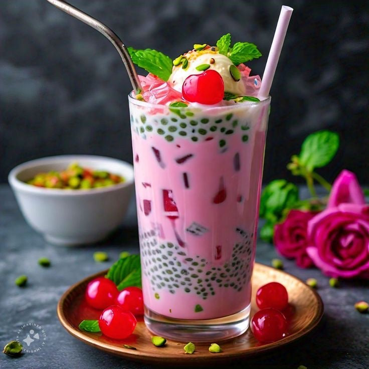 Shan Jelly Milk Drink & Dessert Mix | Falooda (Bombay Crush) 125g | Sweet Rose, Creamy Milk & Jelly Texture | Refreshing Dessert Drink | South Africa | India Bazaar