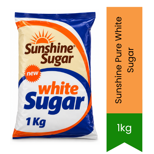 Sunshine Pure White Sugar - Premium Cane Sugar Granules | Perfect Daily Sweetness for Cooking, Baking & Tea Beverages | South Africa | India Bazaar
