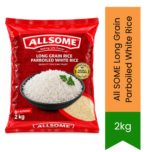 All SOME Long Grain Parboiled White Rice - Premium Quality Grains | Fluffy Separate Grains Ideal for Daily Meals & Stews | South Africa | India Bazaar