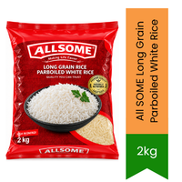 All SOME Long Grain Parboiled White Rice - Premium Quality Grains | Fluffy Separate Grains Ideal for Daily Meals & Stews | South Africa | India Bazaar