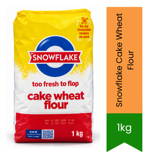 Snowflake Cake Wheat Flour | 1kg - Premium Refined Baking Flour | Delivers Soft, Light & Fluffy Texture to Cakes & Pastries | South Africa | India Bazaar