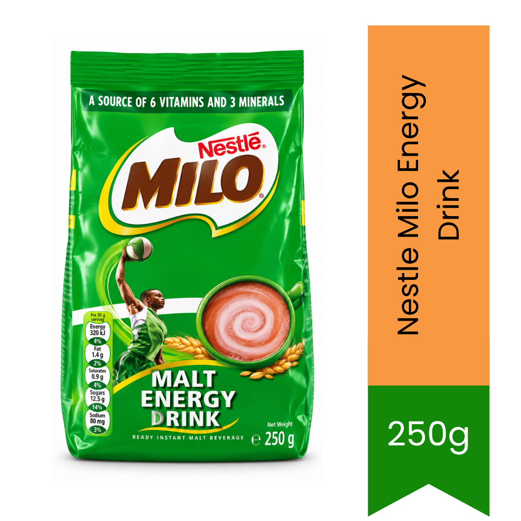 Nestle Milo Energy Drink - Chocolate Malt Beverage Mix | Rich Source of Essential Vitamins & Energy for Daily Vitality | South Africa | India Bazaar