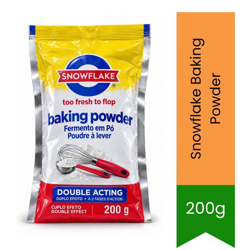 Snowflake Baking Powder | 200g - Essential Baking Leavening Powder | Perfect Double-Rising Action for Cakes, Biscuits & Pastries | South Africa | India Bazaar