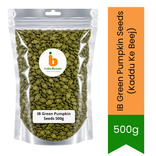 IB Green Pumpkin Seeds (Kaddu Ke Beej) - Nutrient-Dense Raw Pepitas for Baking, Salads & Healthy Snacking, High Protein & Zinc Boost | South Africa | India Bazaar