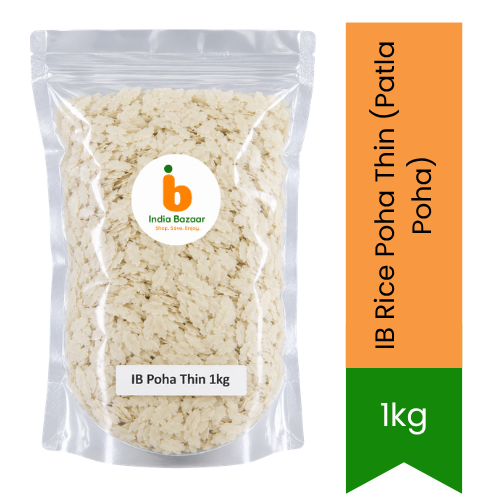 IB Rice Poha Thin (Patla Poha) - Premium Flattened Rice Flakes | Fast Breakfast Snack, Light Texture & Authentic Flavor | South Africa | India Bazaar