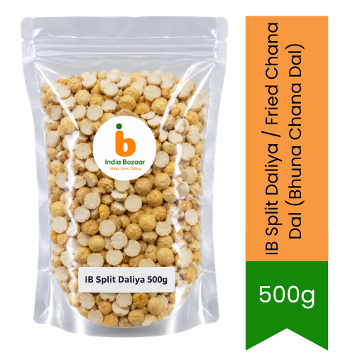 IB Split Daliya (Bhuna Chana Dal) | 500g - Premium Roasted Pulses & Snack | Crunchy Texture, Rich Energy & Authentic Flavor | South Africa | India Bazaar