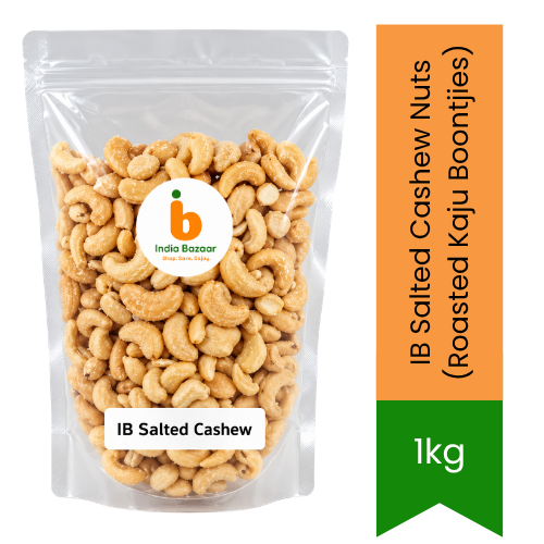 IB Salted Cashew Nuts (Roasted Kaju Boontjies) - Premium Quality Salted Oven-Toasted Cashews, Luxury Finger Food Party Snack & Hospitality Tray | South Africa | India Bazaar