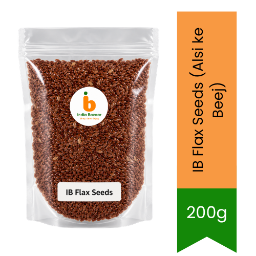 IB Flax Seeds (Alsi ke Beej) | 200g - Premium Whole Seeds & Superfood | Rich Omega-3, High Fiber & Nutritious Daily Snack | South Africa | India Bazaar
