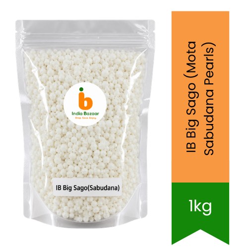 IB Big Sago (Mota Sabudana Pearls) - Premium Large Tapioca Spheres for Fasting Upvas Khichdi, Crispy Vada Fritters & Festive Papad | South Africa | India Bazaar