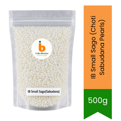 IB Small Sago (Choti Sabudana Pearls) | 500g - Premium Tapioca Pearls for Fasting Khichdi, Creamy Kheer Desserts & Vrat Upvas Meals | South Africa | India Bazaar