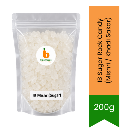 IB Sugar Rock Candy (Mishri / Khadi Sakar) - Pure Crystal Sugar Lumps for Altar Prasad Offerings, Traditional Post-Meal Mouth Freshener | South Africa | India Bazaar