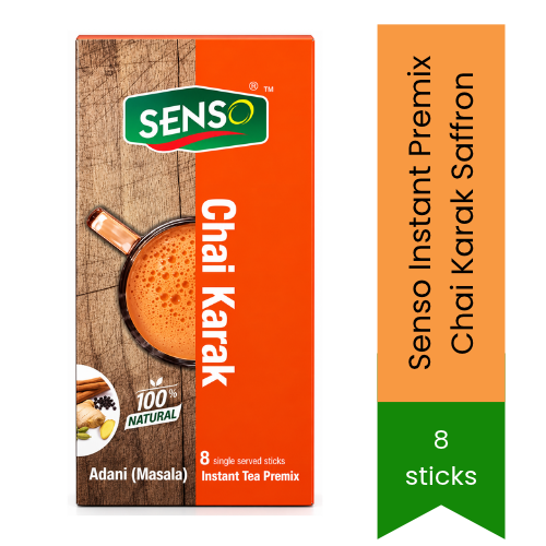 Senso Instant Premix Chai Karak (Adani) Masala | 8 Sticks - Quick Instant Tea Premix | Authentic Spiced Aroma & Bold Karak Flavor | South Africa | India Bazaar