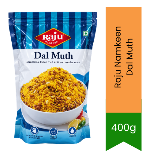 Raju Namkeen Dal Muth | 400g - Premium Crispy Indian Snack | Spicy Crunchy Lentil Mix, Rich Protein & Teatime Snack | South Africa | India Bazaar