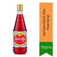 Hamdard Rooh Afza Rose Syrup (Gulab Sharbat) | 750ml - Refreshing Herbal Drink Concentrate | Cool & Uplifting Summer Refresher for Milkshakes & Desserts | South Africa | India Bazaar