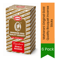 Maharani Original Gold Quality Bouquet Incense Sticks | 6-Pack Bundle - Selected Blend of Traditional Spiced Herbs for Temple Prayers | South Africa | India Bazaar