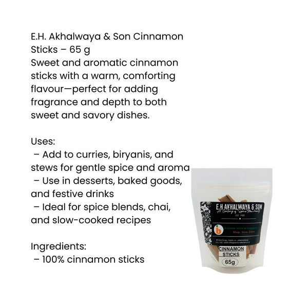 E.H.Akhalwaya & Son Cinnamon Sticks 65g