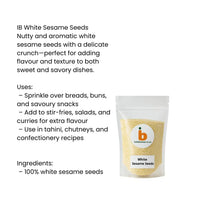 IB White Sesame Seeds (Safed Til) | 200g - Natural Superfood Oilseeds for Crunching Til Ladoos, Traditional Chutneys, Nan Breads & Gujarati Mukhwas | South Africa | India Bazaar