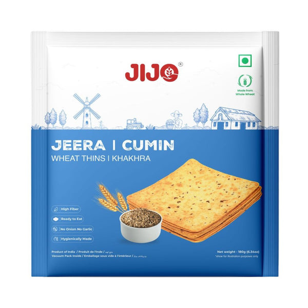 Jijo Jeera Cumin Square Wheat Thins 180Gm