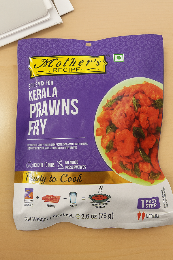 Mother's Recipe Kerala Prawns Fry Spice Mix - 75g | Ready in 10 Minutes | No Preservatives|BB:07.SEP.2026