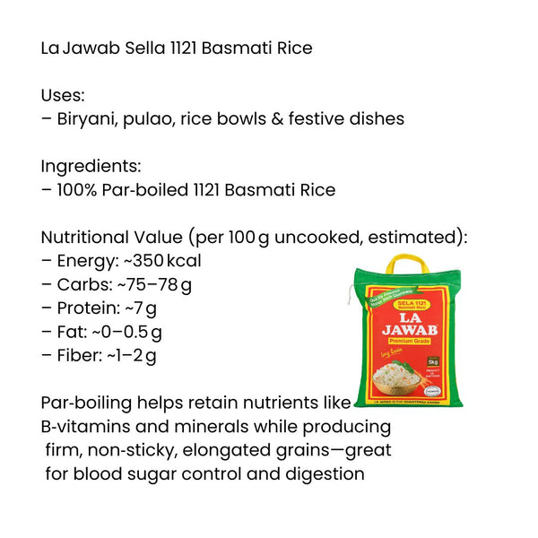 La Jawab Sella 1121 Basmati Rice