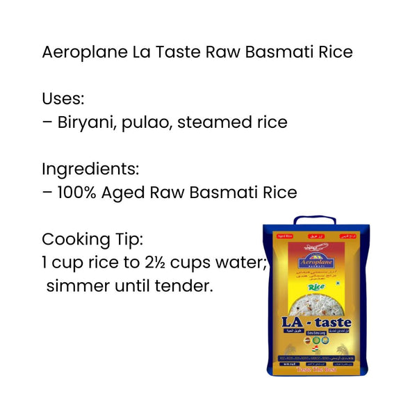 Aeroplane La Taste Raw White Basmati Rice(blue)