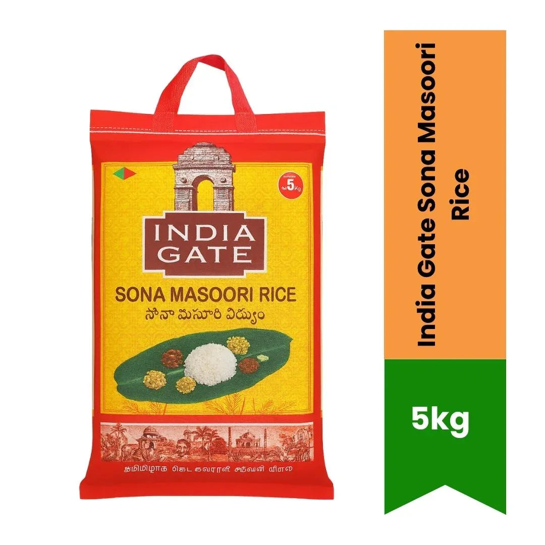 India Gate Sona Masoori Rice 5kg(RED BAG)