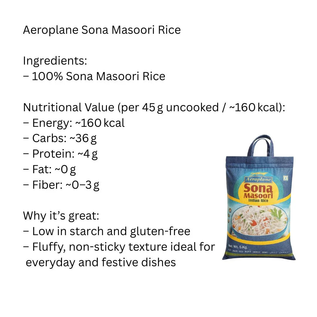 Aeroplane Sona Masoori Rice | 5kg