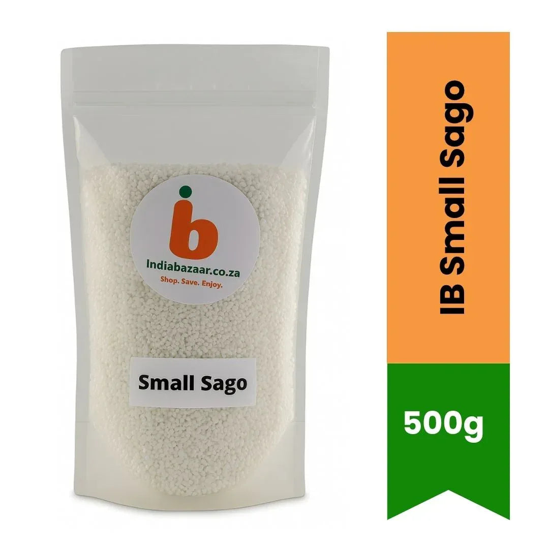 IB Small Sago (Choti Sabudana Pearls) | 500g - Premium Tapioca Pearls for Fasting Khichdi, Creamy Kheer Desserts & Vrat Upvas Meals | South Africa | India Bazaar