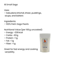 IB Small Sago (Choti Sabudana Pearls) | 500g - Premium Tapioca Pearls for Fasting Khichdi, Creamy Kheer Desserts & Vrat Upvas Meals | South Africa | India Bazaar